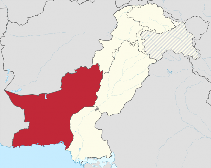 cartina geografica del Balochistan regione del Pakistan Fonte: Wikimedia Commons